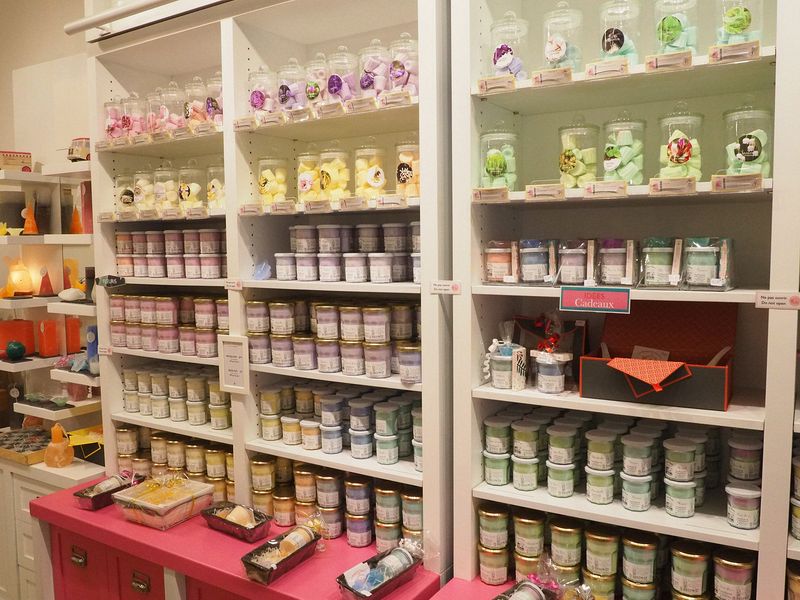 Candles of all different fragrances in jars